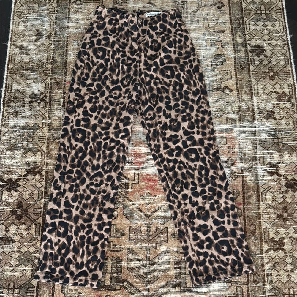 Reformation Marlon Leopard Print Pants